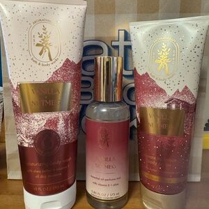 Aromatherapy Vanilla Nutmeg Bath & Body Works Set of 3 NEW